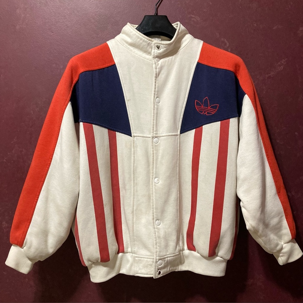 Vintage Adidas Original American Flag Color Patriotic Mens Jacket Baggy Size M?